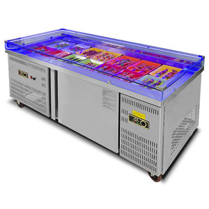 Réfrigérateur de présentation de fruits de mer et de poissons en acier inoxydable à double température, à économie d'énergie, fourni par l'usine - Product Image 2