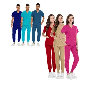 Excellent Performance Fashion Stretch Fabric Hospital Uniforms Medical Scrubs Sets Nurse Scrub Suits for Men Women