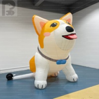 Chien gonflable géant réaliste Corgi de 13 pieds en tissu de haute qualité pour animalerie, parc animalier, marque d'animaux, événement de marché hors ligne