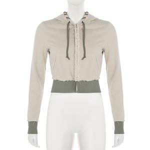 Custom Distressed Two Piece Set Women <strong>Outfits</strong> Zip up Jacket Sweat Pants Casual 2 Piece Jogger Hoodie Sets Women Clothing - Product Image 6