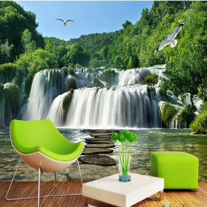 <span class=keywords><strong>Style</strong></span> chinois <span class=keywords><strong>montagne</strong></span> eau paysage grandes peintures murales cascade personnalisé 3D Photo <span class=keywords><strong>papier</strong></span> <span class=keywords><strong>peint</strong></span> pour salon TV fond Mural - Product Image 2