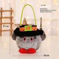 Sac à bonbons d'Halloween, sac à main en peluche citrouille, sac à bonbons pour enfants sorcière, chat noir, vampire, seau à bonbons, sac cadeau pour fête d'Halloween