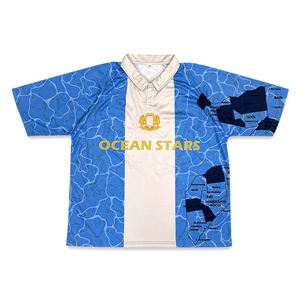 เครื่องแบบฟุตบอลขนาดใหญ่พิเศษเสื้อโปโลคอโปโลพิมพ์ลายซับลิเมชันแนวสตรีทย้อนยุคงานตามสั่ง - Product Image 2