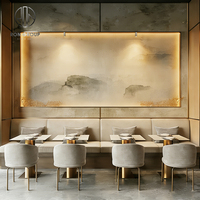 Ensemble de mobilier de café : banquette demi-cercle incurvée, table et chaises pour restaurant