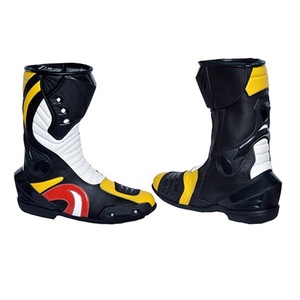 Zapatos de moto de diseño personalizado para hombre, botas largas de cuero para motocicleta - Product Image 1