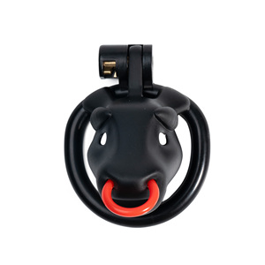 Cage de chasteté en résine médicale en forme de tête de taureau avec laisse, verrou de bondage pour pénis, jouets sexuels BDSM pour hommes esclaves - Product Image 3