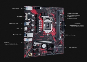 Bon état pour la carte mère B460M V5 Double DDR4 B460 LGA 1200 M-ATX I5 10600 I7 10700 I9 10900 Micro-ATX - Product Image 6