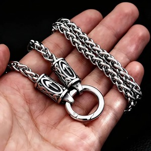 Yunnique – collier en acier inoxydable pour hommes, collier en os de Dragon, 60cm 70cm, pendentif runique nordique Viking, bijoux, cadeau pour hommes - Product Image 4