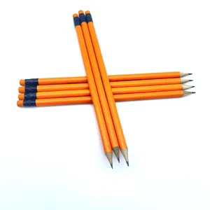 Round Eraser Tipped Hot Selling HB Wooden Pencil