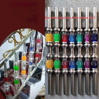 Colonne de poteau d'escalier et main courante en acier inoxydable de style européen avec accessoires en tube de cristal à motif floral pour usage intérieur/extérieur
