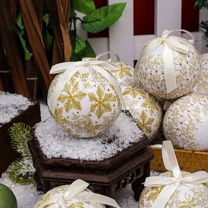 Adornos Navideños Decorativos para Árbol de Navidad, Juego de Cajas Redondas con Diseño de Copos de Nieve, con Cinta para Colgar - Product Image 3