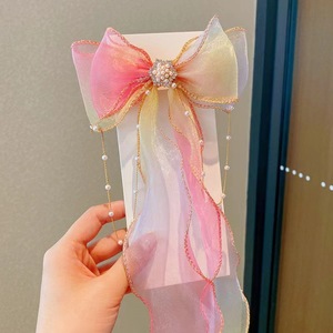 Gradient Ribbon Hair <b>Clips</b> For Girls Princess Style Rainbow <b>Bow</b> Braided Hair Accessories Sweet Ponytail <b>Clips</b> Hair Pins For Kids - Product Image 6