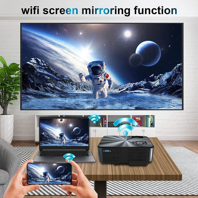 Factory OEM ODM Home Theater Cinema 4K Android LCD ATV Projector with Built-in Speakers Outdoor Lumens for USB WiFi AV Ports