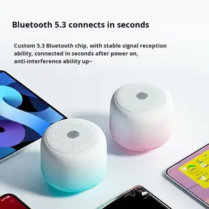 Mini altavoz portátil a prueba de agua IPX7, altavoz Led de 5W, subwoofer portátil <span class=keywords><strong>transparente</strong></span> con gradiente, uso en el baño para acampar - Product Image 2