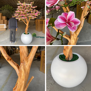 Flor de cerezo artificial para interiores Magnolia <span class=keywords><strong>Tree</strong></span> Faux Característica decorativa para paisaje comercial residencial para restaurante Hotel - Product Image 2