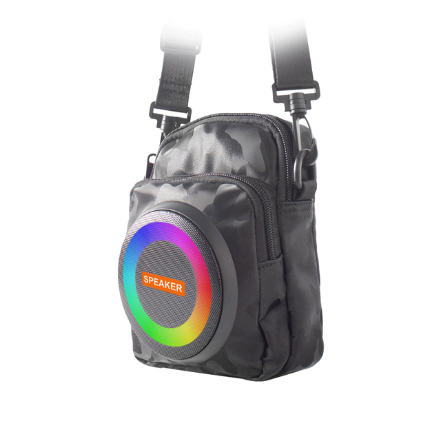 Multi-Functional RGB Light Blue Tooth Speaker Shoulder Bag for Home Outdoor Party & Camping for Halloween & Valentine's Day