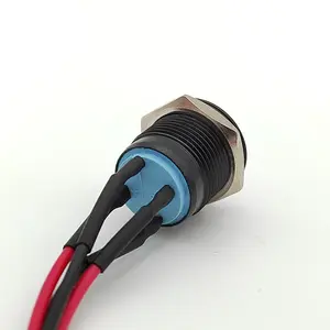19mm Black Push Button Switch RGB Momentary Latching Wired 19mm Anti Vandal Switch Ring Illumination