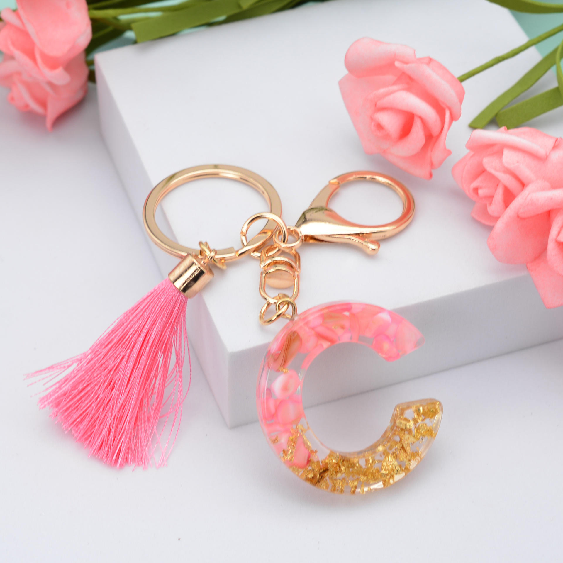 Initial Keychain Resin Keychain With Tassel Wholesale Initial