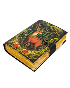 Handmade Deer Antler Leather Journal Rustic Vintage Grimoire <b>Notebook</b> Blank Pages for Writing Drawing Sketching and Spell <b>Book</b> - Product Image 5