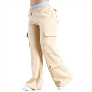 OEM High Elastic Solid Color Fitness Pants <b>Pockets</b>-Trendy Loose Straight Leg Quick Dry Breathable Versatile <b>Trousers</b> - Product Image 3
