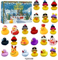 TOMMABO noël calendriers de l'avent boîte 24 pièces ornements noël dessin animé bain rose canard calendrier aveugle boîte jouets ensemble pour enfant
