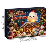 Jouet Squishy Boulette de Noël, Calendrier de l'Avent 24 Jours avec 24 Formes Assorties, à Pétrir et à Presser pour Soulager le Stress
