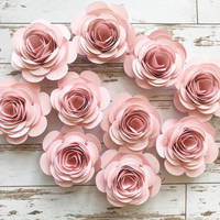 Roses artificielles en papier, 10 pièces, décor mural de mariage, fleurs
