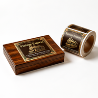 Étiquettes de cigares de luxe personnalisées, impression sur rouleau, papier texturé, autocollants gaufrés à l'or pour l'emballage de boîtes à cigares haut de gamme