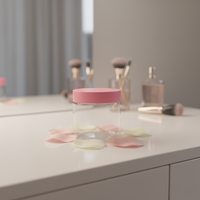 Bocaux cosmétiques cylindriques en plastique givré de luxe avec logo personnalisé, 150 ml, 200 ml, 250 ml, vides, avec couvercles roses à vis, pour lotions de soin de la peau et soins des yeux