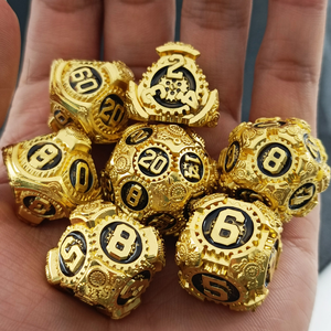 Ensemble de dés polyédriques en alliage de zinc écologiques et durables Feeron, faits à la main, pour D&D et jeux de dragons, 7 pièces avec emballage en forme de pirate - Product Image 4