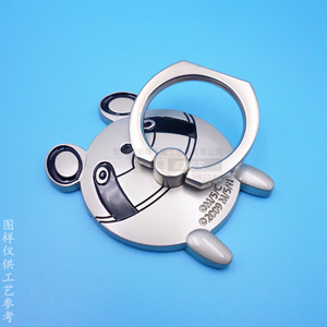 Cartoon Panda Zinc Alloy <b>Ring</b> Holder Matte Nickel Adhesive Backed <b>Phone</b> Grip Desktop Use - Product Image 2