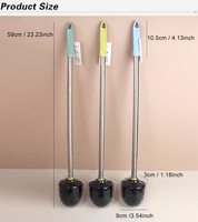 Brosse de toilette avec tête plate ronde poils touffus peut accrocher au mur pour ménage salle de bain toile bol nettoyage