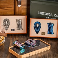 JIFENG JF-TZ005 Ensemble cadeau briquet et coupe-cigare 2-en-1 en métal, design squelette moderne haut de gamme, durable et vintage