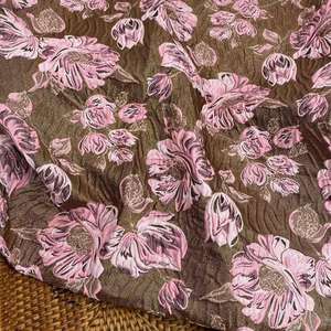Haute qualité 100% Polyester crêpe argent <span class=keywords><strong>Multi</strong></span> couleurs grande fleur Jacquard brocart tissu pour femmes robe formelle et taie d'oreiller - Product Image 4