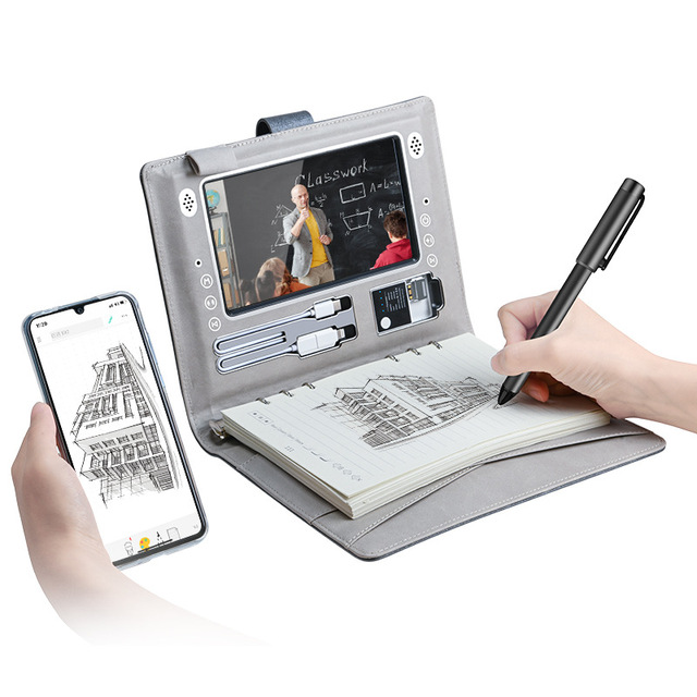 Smart Wireless Charging 7-inch MP4 Video Notebook Paper Screen Synchronized Handwriting Book Business Gift Set Fingerprint Lock