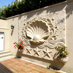 Escultura de Concha de Piedra Artificial para Decoración de Paisajes, Tallados en Piedra - Product Image 1