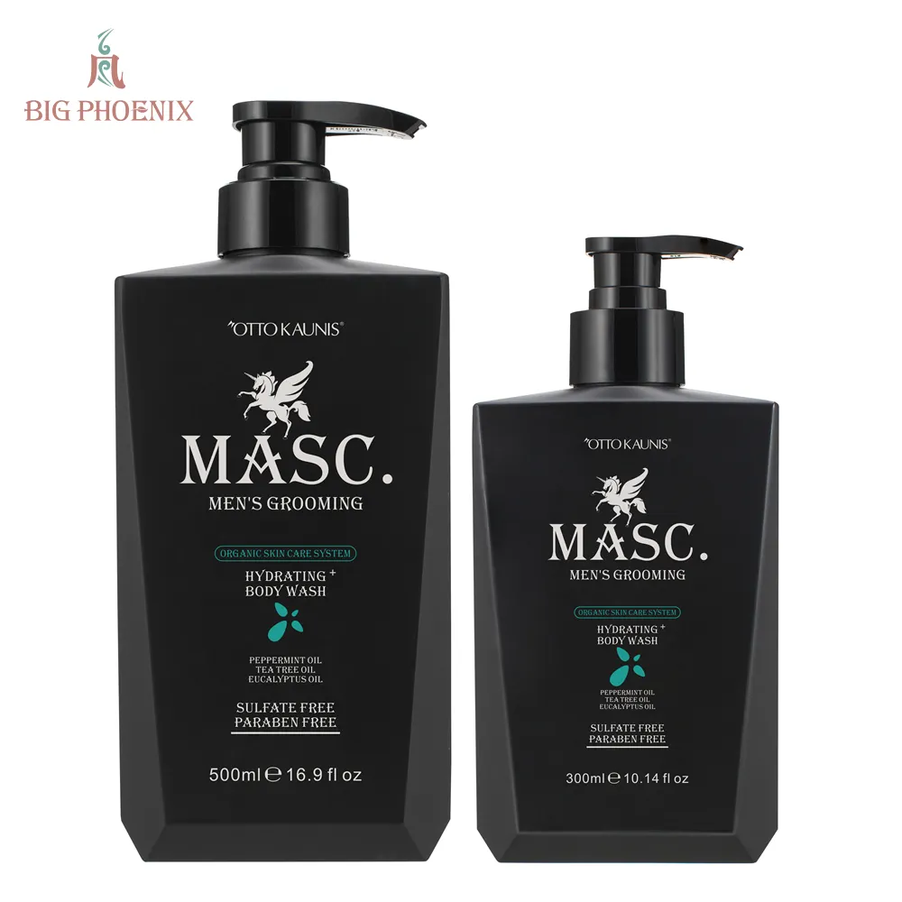 MASC. Cilt bakımı özel etiket doğal çay ağacı yağı vücut yıkama nane yağı ile serin ferahlatıcı duş