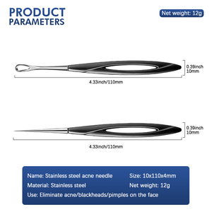 Chuyên Nghiệp Thép Không Gỉ Mụn Đầu Đen Và Mụn Trứng Cá Loại Bỏ Kim Mụn Nhíp Cho Mũi Mụn Popping Công Cụ - Product Image 4