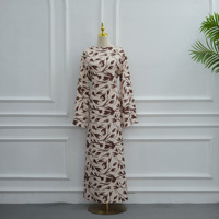Robe musulmane élégante pour femme, imprimé fin, Abaya, Caftan marocain, Vêtement islamique, Djellaba, Robe Dubaï, Robe Ramadan 2026