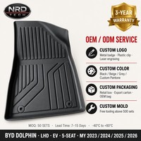 Tapis de sol de voiture NRD TECH TPE pour BYD Dolphin/LHD-EV-5S_2023, toutes saisons, ensemble complet + tapis de coffre 3D, 4 pièces, qualité alimentaire, garantie 3 ans
