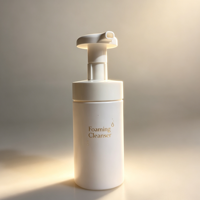 Distributeur de savon moussant de luxe blanc et ambre de 200 ml avec pompe dorée, flacon vide en plastique pour nettoyant mains moussant pour salle de bain
