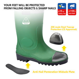 ผู้ชายทํางานรองเท้ากันฝนฉนวน PVC Wellington Boot รองเท้ากันฝนสไตล์ยุโรป - Product Image 4