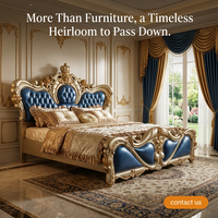 Französisch European King Leder bett, Schlafzimmer möbel Set Luxus King Size Schlafzimmer möbel Leder Schlafzimmer Set Luxus