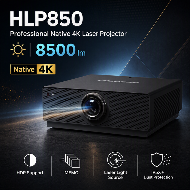 Hisense High Brightness 8500 Lumens 4K Android Laser Projector HIFI Stereo for Outdoor Light Show Digital Art Projection Mapping