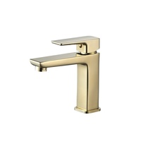 Mitigeur de lavabo carré monotrou moderne Eau chaude et froide Robinet de lavabo en laiton massif monté sur le pont pour lavabo de salle de bain