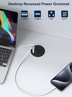 Toma de Corriente de Escritorio Multifuncional Industrial NFC de ABS con Enchufe Estándar para EE. UU./Reino Unido/UE, Mini Concentrador de Energía de Escritorio con PD20W USB-C