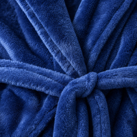 Peignoir en molleton à bordure gaufrée avec logo personnalisé, long, chaud, pour l'hiver, style kimono, pour hôtel, spa, usage domestique