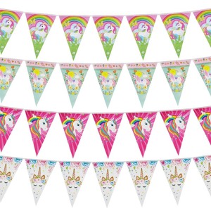 Paper cartoon1st Birthday Banner <span class=keywords><strong>Happy</strong></span> Birthday Party Decorations Kids Little Mermaid Flag Baby Shower Banner Wedding Garland - Product Image 1