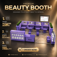 Kiosque de beauté haut de gamme sur mesure pour centre commercial, pour produits de manucure et sourcils, avec vitrine de présentation, îlot central 4x4 mètres