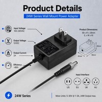 Alimentation électrique à commutation murale 24W, AC DC, universelle, PSU 5V 6V 9V 12V 13V 15V 18V 19V 24V 0.5A 1A 1.5A 2A 3A, adaptateur secteur